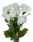 Lifelike white faux snowball blossom stem, 75cm tall, with realistic petals and slender flexible stems for home decor. by sostter at brixbailey.com