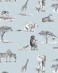 Safari Animals Watercolour Wallpaper - Children's Bedroom & Nursery