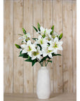 Pure White Madonna Lily Spray | Elegant Floral Decor