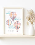 Watercolour Hot Air Balloons Personalised Children's Print
