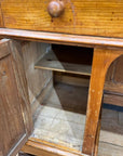Antique Pine Pedestal Desk Dressing Table with Cupboards & Drawers