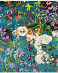 Teal flowers Velvet cone lampshade, extra tall lampshade