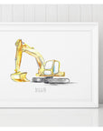 Watercolour Digger Children's wall print