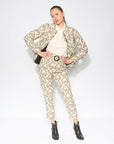 Luxury quilted ikat jacket, premium soft cotton lining, stylish contrast piping, versatile modern wardrobe essential by GILD at brixbailey.com