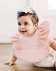 Pink Blush Ruffle Angel Bib