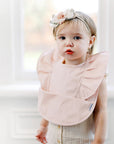 Peach Blush Ruffle Angel Bib