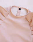 Peach Blush Long Sleeve Ruffle Angel Bib