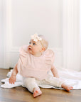 Peach Blush Ruffle Angel Bib