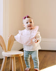 Peach Blush Ruffle Angel Bib