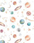 Watercolour Planet Wallpaper | Solar System, Stars & Rockets | Kids Bedroom