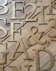 Distressed Gold 5" or 12" Classic Metal Letters, A-Z, 0-9