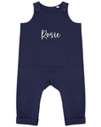 Premium Organic Cotton Dungarees with Horn-Button Fastening, Kangaroo Pocket, and Rolled Hems - Sustainable Kids Playwear by Flossie & George at brixbailey.com
