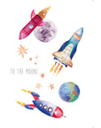 Rockets Outer Space Birthday card