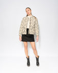 Luxury quilted ikat jacket, premium 100% cotton, soft and cozy, stylish contrast piping, modern patch pockets, versatile wardrobe essential by GILD at brixbailey.com