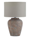 Brown Table Lamp with Soft Linen Shade