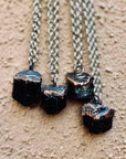 Raw Black Tourmaline Necklace - Mens | Handmade by Blackbird & Sage