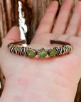 Raw Peridot Copper Cuff - August Stone | Handmade by Blackbird & Sage