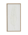 Large White Feather Wall Art in Beaded Frame