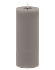 Grey LED Wax Candle with Flickering Flame 23cm