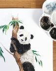 Panda Bear hand painted greetings card
