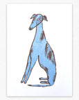 Blue Dog Risograph Art Print