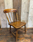 Antique Child’s Chair with Elm Seat – Nursery Book Display Plant Stand Chair B