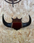 Vintage Buffalo Horns / Mounted Horns / Hat Coat Hooks / Taxidermy Mancave Bar