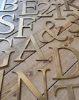 Distressed Gold 5" or 12" Classic Metal Letters, A-Z, 0-9