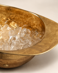 Solid Antique Brass Polo Helmet Champagne Ice Bucket | Wine Cooler