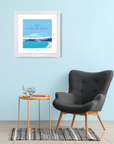 Home is Where the Heart Is Seaside Quote Art Print 40 x 40 cm