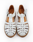 Handmade White Leather Fisherman Sandals