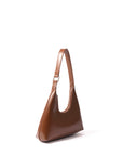 Caramel leather hobo bag by Alexia with silver hardware and zipper closure at www.brixbailey.com