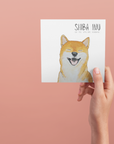 Escape Plans & Birthday Barks” – Shiba Inu Greeting Card