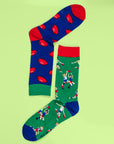 Rugby mismatch socks pack of 4, premium sporty rugby print socks for men, comfortable cotton blend, trendy mix and match design by Body and I at brixbailey.com