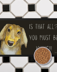 Long Haired Dachshund Dining Drama – Hilarious Pet Bowl Mat!