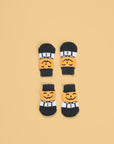 Premium non-slip dog socks, paw protectors for dogs, pack of 3 with pumpkin sneakers and love heart designs by Body and I at brixbailey.com