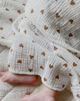 The Love Heart Muslin Blanket Swaddle