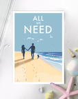 Beach Walk A4 Print All We Need