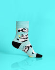 Luxury unisex panda mismatched socks, premium cotton blend, cozy animal print, best-selling novelty gift, trending festive style by Body and I at brixbailey.com