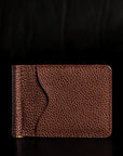 The Pinnacle Wallet - Brown Slim Money Clip Pebble Grain Leather Wallet