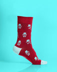 Novelty party socks with glasses and mustache, premium cotton-rich, ultra-snug, trending holiday gift, best-selling pack of 4 by Body and I at brixbailey.com