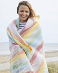 Stripe Pure New Wool Throw - Rainbow Grey