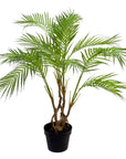 Artificial Palm Tree Areca 90cm Silver Planter Trees-4