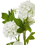 Luxury Cream Snowball Viburnum Floral Spray | Elegant Decor