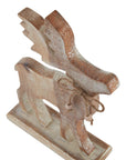 White Washed Wooden Christmas Stag Ornament