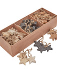 Rustic Wooden Star Ornament Set for Holiday Decorating
