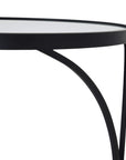 Black metal nesting side tables with mirrored glass surfaces, modern decor accent by Sostter at brixbailey.com
