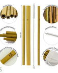 Reusable Bamboo Drinking Straws - 10 Pack