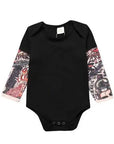 Long Sleeve Tattoo Print Romper for Baby Boys - Edgy Cotton Bodysuit - 9M-12M by Baby Lamby at brixbailey.com