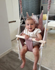 Swing Seat with Crown Cushion in Dusty Pink